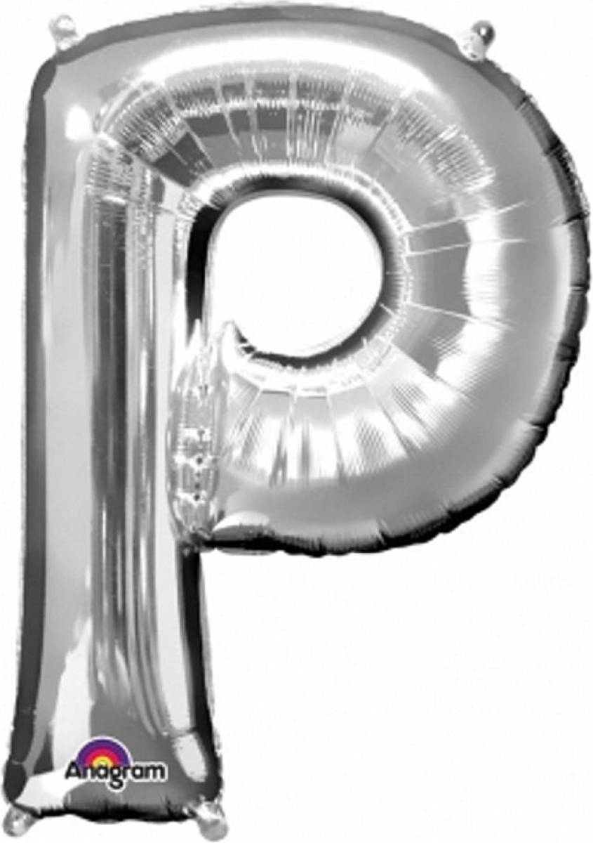 Anagram Mega Grote Zilveren Ballon Letter P - Ballonnen