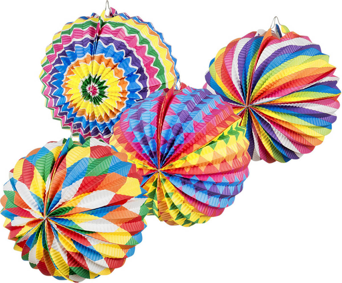Boland Ballonlampionnen Kleurrijk 22 Cm Papier 12 Stuks