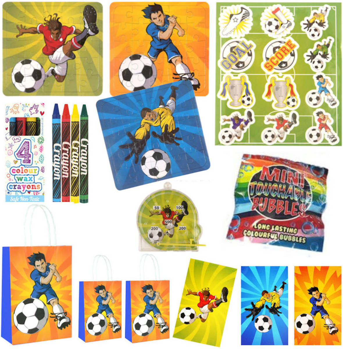 Decopatent 10 Stuks Luxe Voetbal Traktatie Tas Uitdeel Kado's.