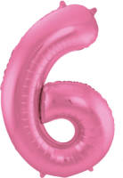 "Folat Folieballon Cijfer """"6"""" 86 Cm Roze"
