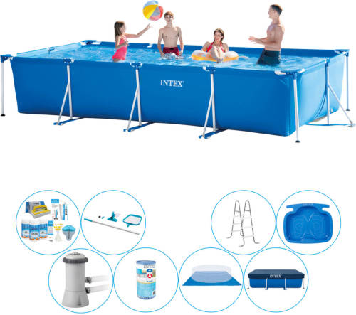 Alles In 1 Zwembad Pakket - Intex Frame Pool Rechthoekig 450x220x84 Cm