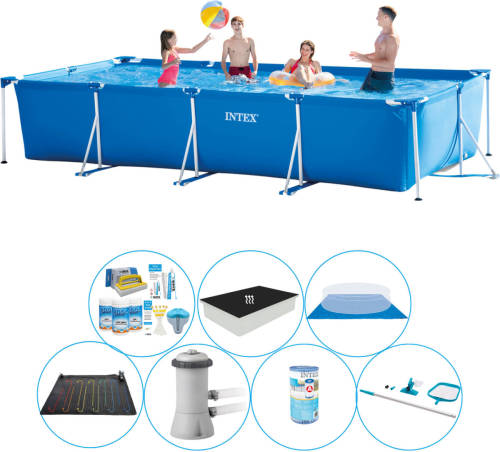 Alles In 1 Zwembad Set - Intex Frame Pool Rechthoekig 450x220x84 Cm