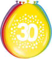 Folat Ballonnen 30 Jaar 30 Cm Latex 8 Stuks