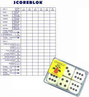 Haza Original 1x Scoreblok Yahtzee 250 Vellen Met 6 Dobbelstenen - Dobbelspellen