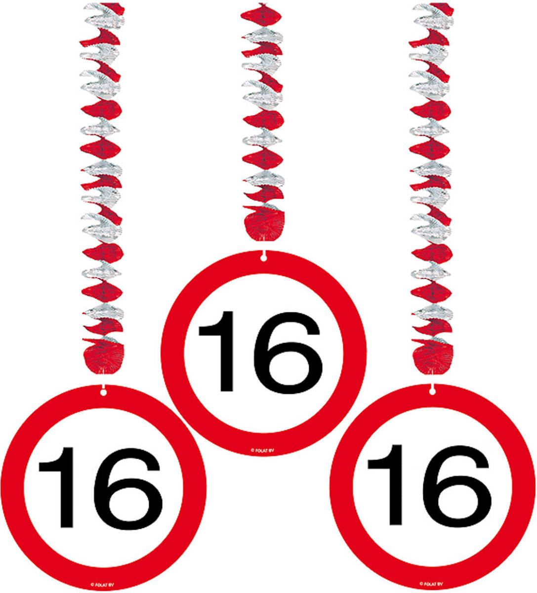 Folat Rotorspiralen 16 Jaar Verkeersborden 3 Stuks