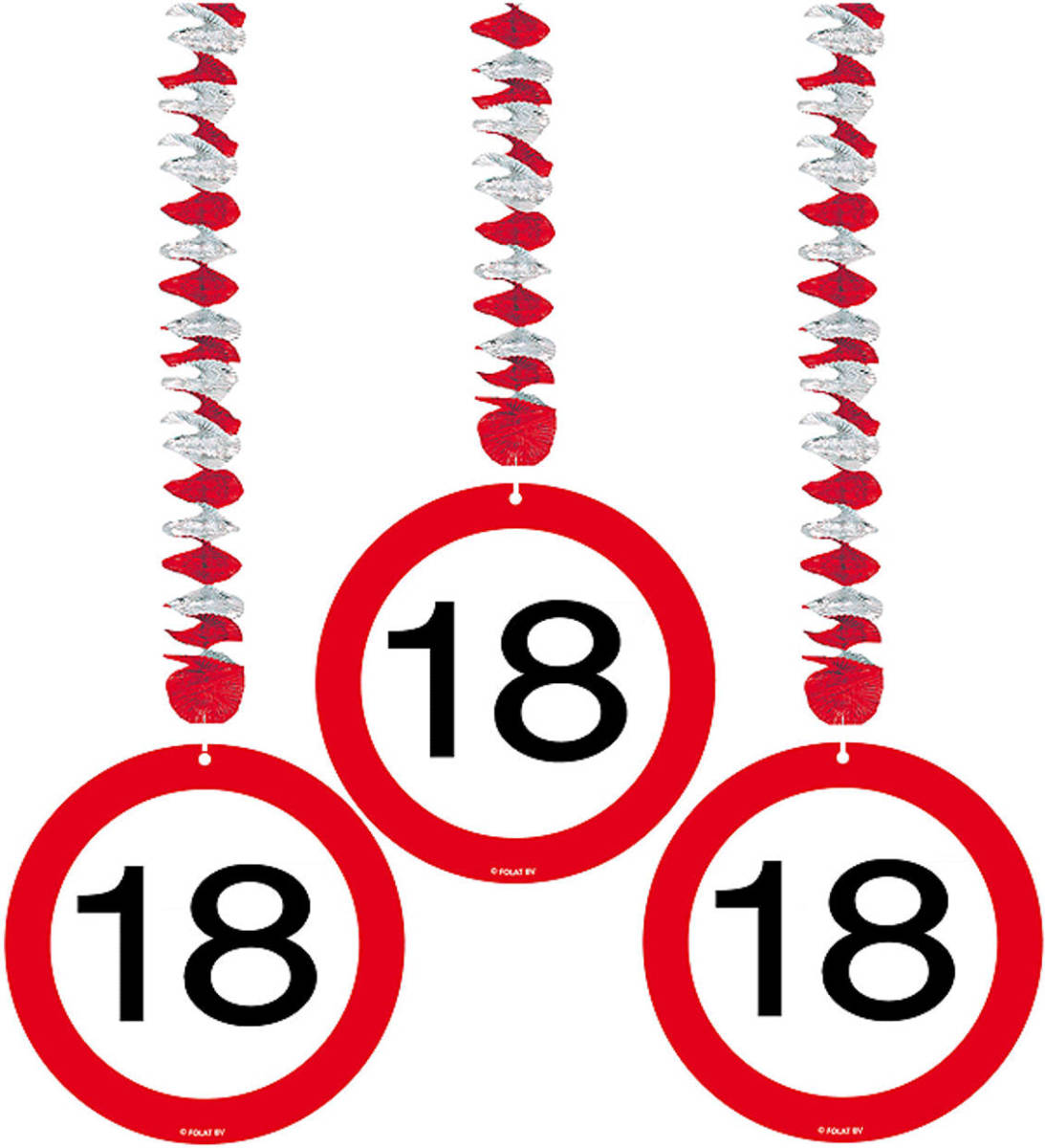 Folat Rotorspiralen 18 Jaar Verkeersborden 3 Stuks