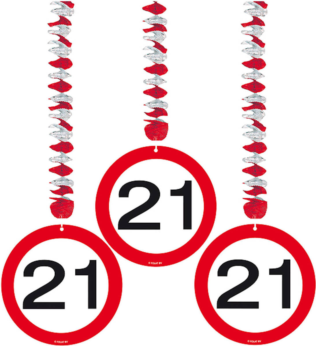 Folat Rotorspiralen 21 Jaar Verkeersborden 3 Stuks