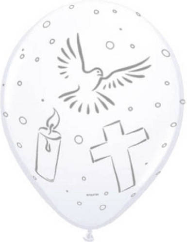Folat Witte Eerste Communie Ballonnen 16x Stuks Versiering - Ballonnen