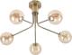 Lucande Wynona plafondlamp, 5-lamps, oudmessing
