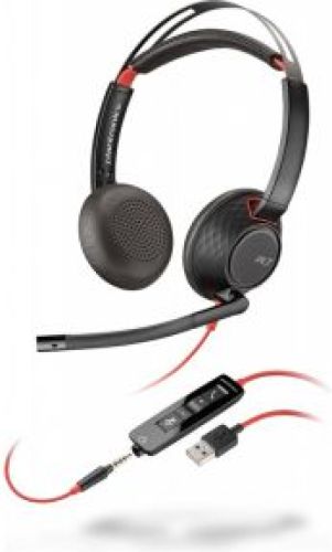 Plantronics Blackwire 5220 Stereofonisch Hoofdband Zwart, Rood hoofdtelefoon - [207576-01]