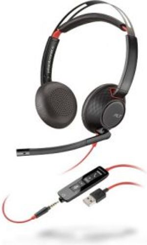 Plantronics POLY Blackwire 5220 Headset Hoofdband Zwart, Rood