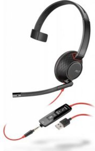 Plantronics Blackwire 5210 Monauraal Hoofdband Zwart, Rood hoofdtelefoon [207577-01]