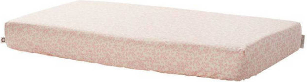 Noppies Baby Comfort Katoen (biologisch) Botanical poplin hoeslaken wieg GOTS 40x80 cm Misty Rose