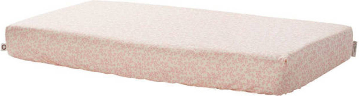 Noppies Baby Comfort Katoen (biologisch) Botanical poplin hoeslaken wieg GOTS 40x90 cm Misty Rose
