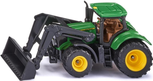 Siku John Deere 6215R tractor met voorlader 9,3 cm groen (1395)