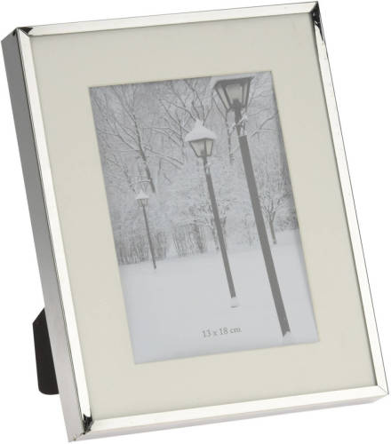 Bellatio Design Fotolijstje/fotoframe 20 X 25 Cm Met Zilver Metalen Rand - Fotolijsten