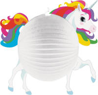 Amscan Lampion Unicorn Junior 25 Cm Papier Wit