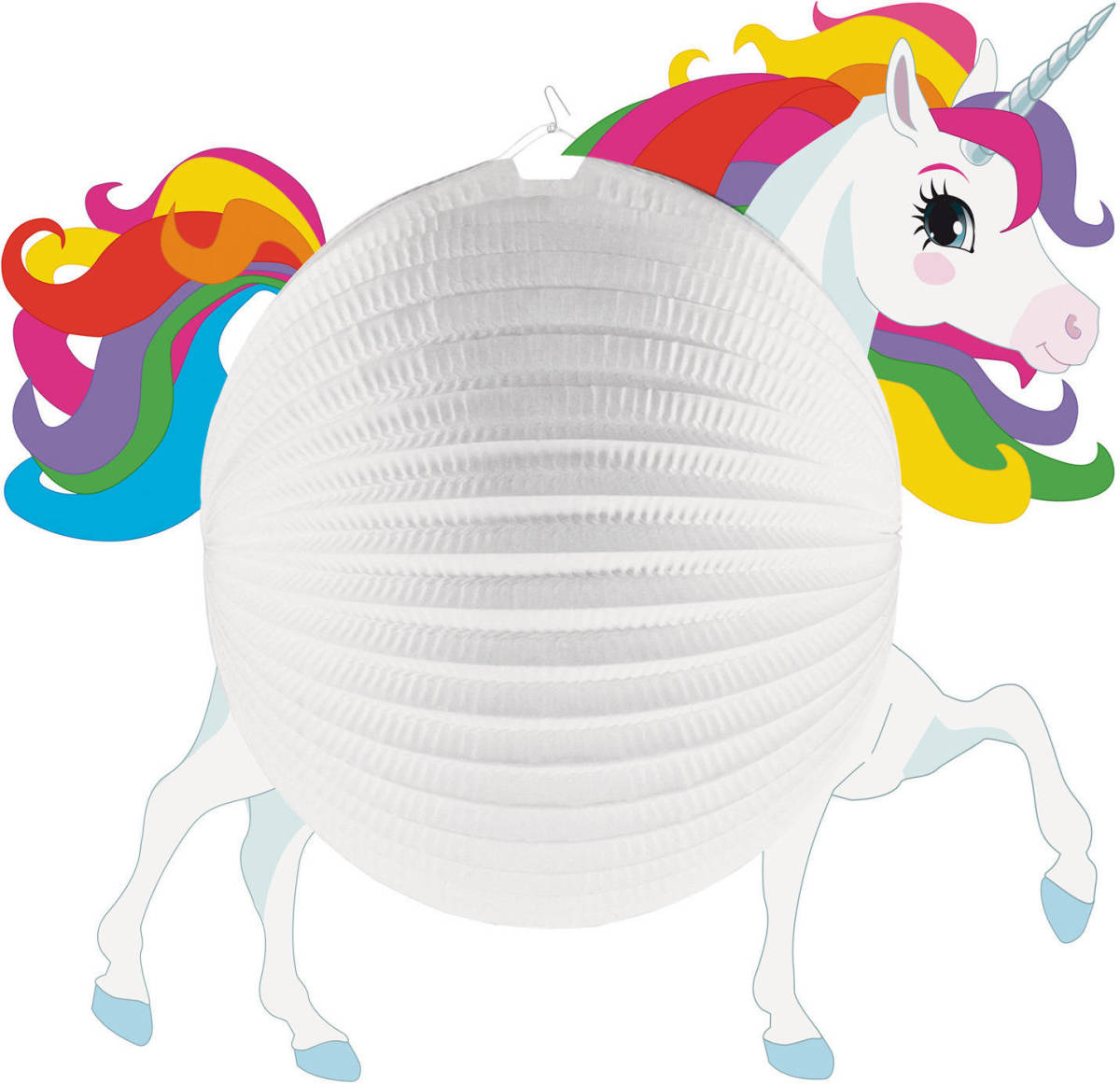 Amscan Lampion Unicorn Junior 25 Cm Papier Wit