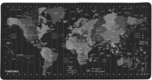 Natec Time Zone Map Maxi Zwart, Grijs