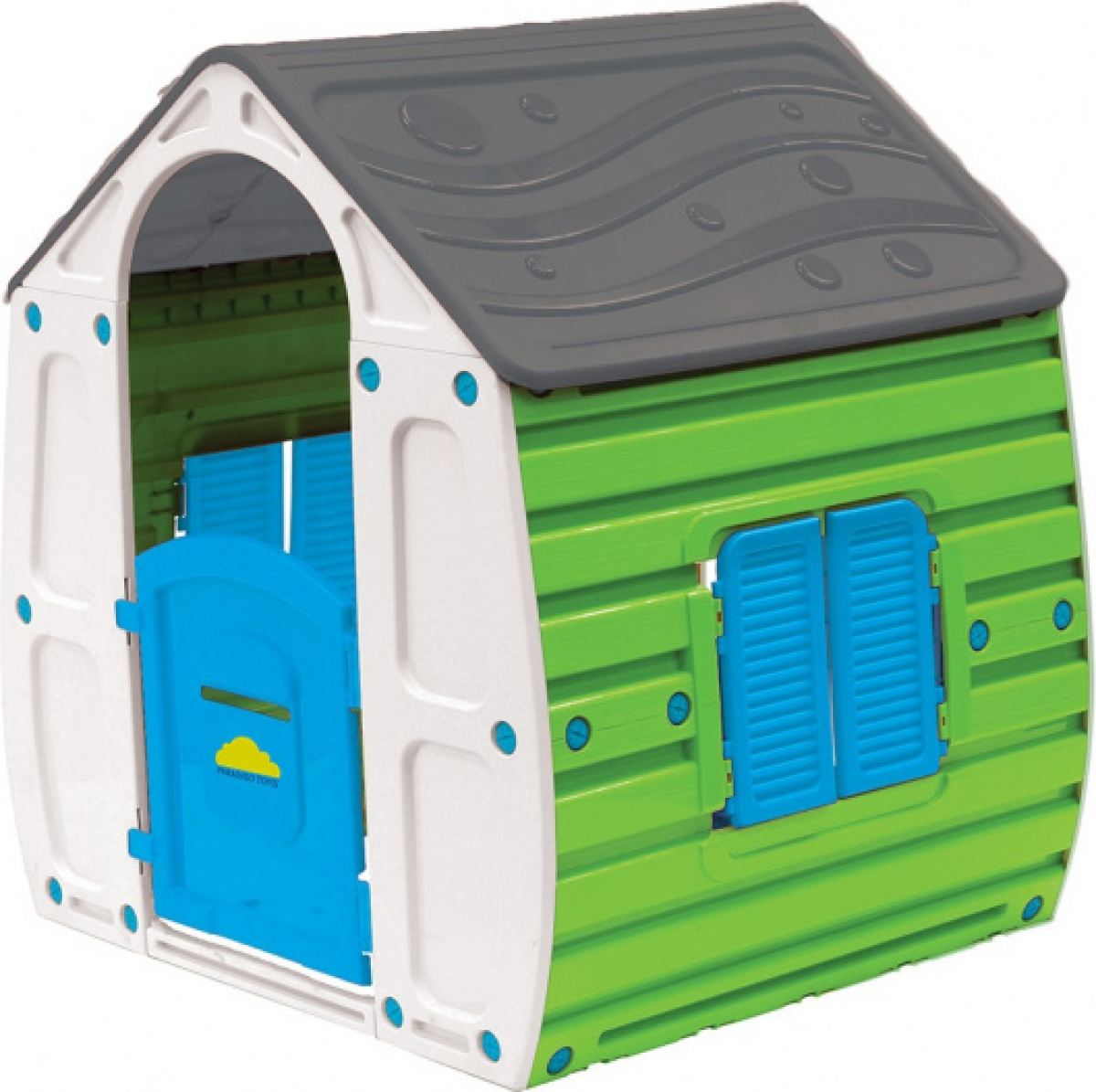 Paradiso Toys speelhuis zomer 102 x 90 cm groen/grijs/blauw