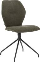 Goossens Eetkamerstoel Hera groen stof modern design