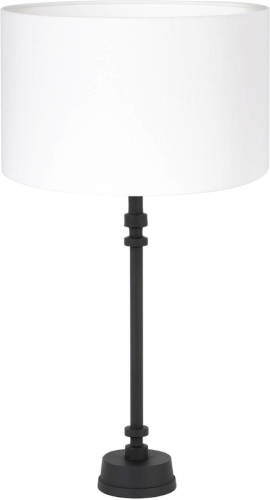 Light & Living Howell Tafellamp Zwart Met Witte Kap