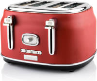 Westinghouse Retro Broodrooster - 4 Slice Toaster - Rood