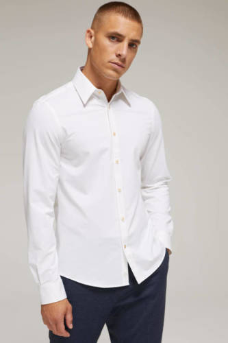 Van Gils slim fit overhemd white uni