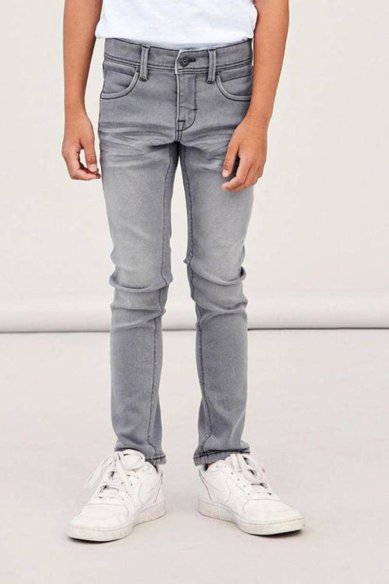 NAME IT KIDS slim fit jeans NKMSILAS grijs