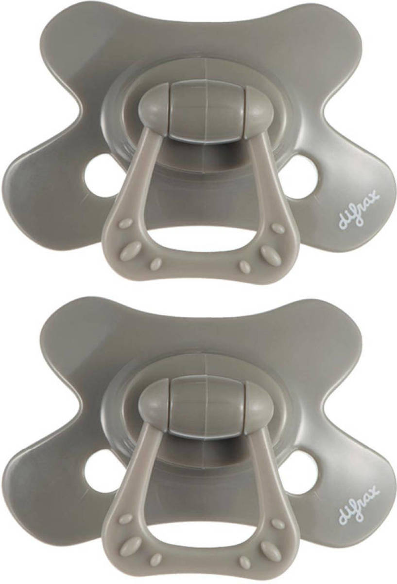 Difrax fopspeen Dental 6+ maanden Pure - Grijs(2 stuks)
