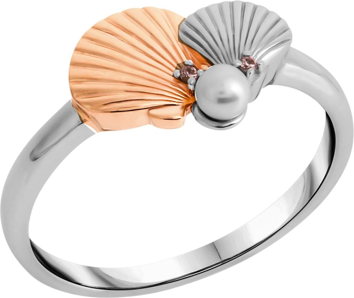 Firetti Zilveren ring Schelpen met zoetwater-cultivéparel