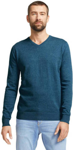 Tom tailor gemêleerde fijngebreide pullover medium blue ashes