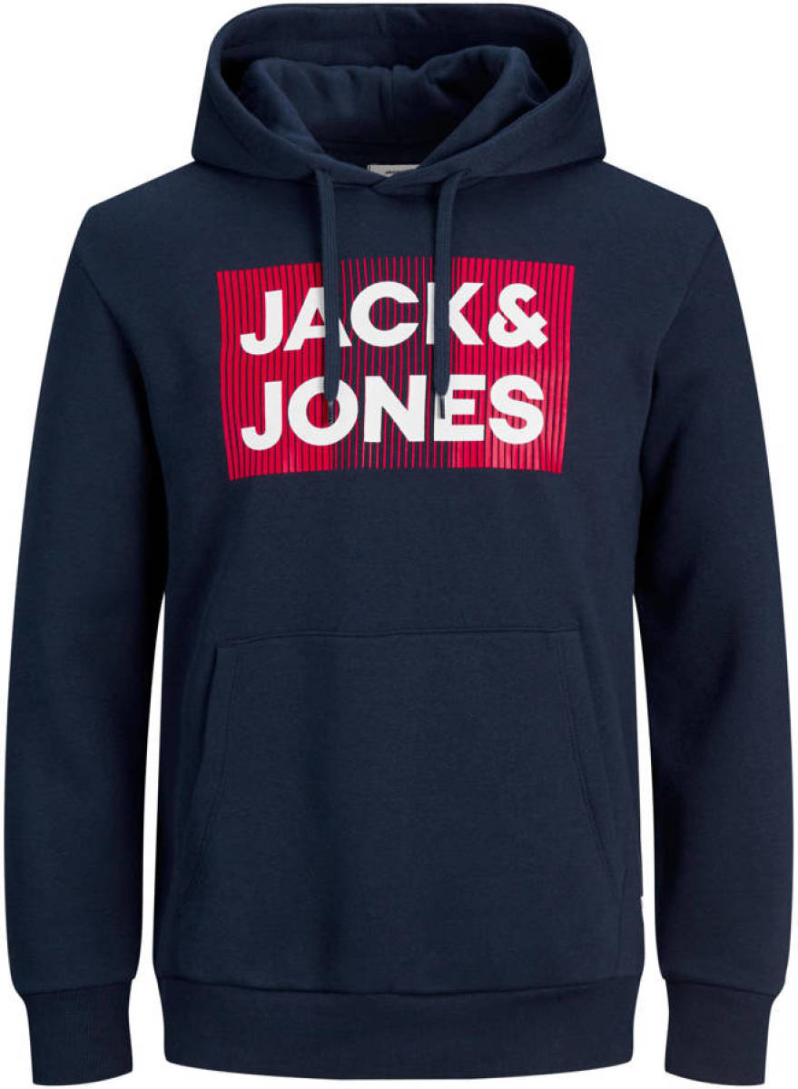 JACK & JONES PLUS SIZE hoodie JJECORP Plus Size met logo navy blazer