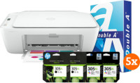 HP Deskjet 2710e + 2 sets extra inkt + 2500 vellen A4 papier