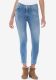 Le Temps Des Cerises Skinny fit jeans PULPHIC FAWN in verkort cropped model met used effecten