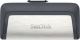 Sandisk Ultra Dual Drive USB Type-C 64 GB 64GB USB 3.0 (3.1 Gen 1) Type-A/Type-C Zwart, Zilver USB f