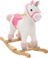 VidaXL Hobbeldier Eenhoorn 65x32x58 Cm Pluche Wit En Roze