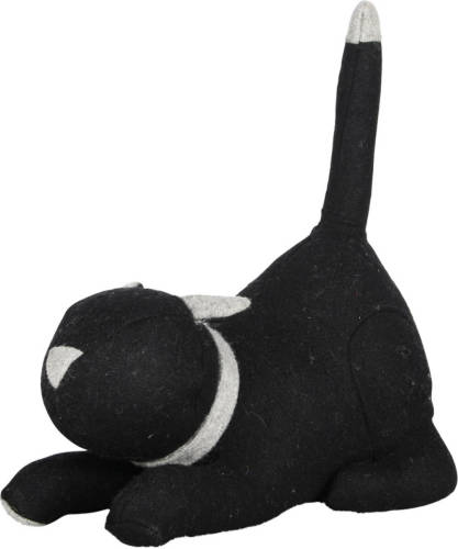Esschert Design Deurstopper Kat 26,4 X 30,5Cm Vilt Zwart/wit