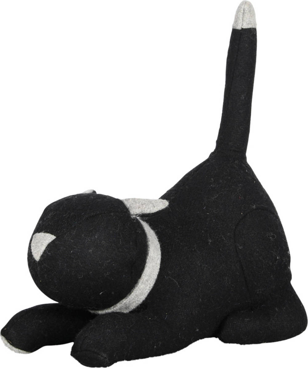 Esschert Design Deurstopper Kat 26,4 X 30,5Cm Vilt Zwart/wit