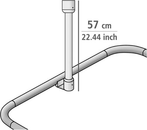 Wenko Douchegordijnstang 2,5 X 57 Cm Aluminium Wit