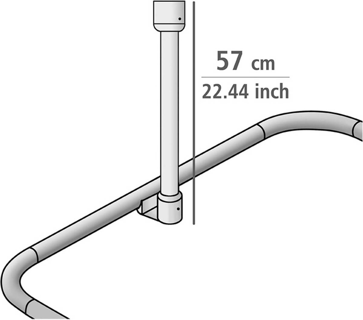Wenko Douchegordijnstang 2,5 X 57 Cm Aluminium Wit