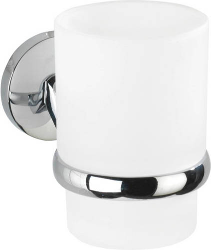 Wenko Tandenborstelhouder Cuba 11,5 Cm Glas/zink Wit/zilver