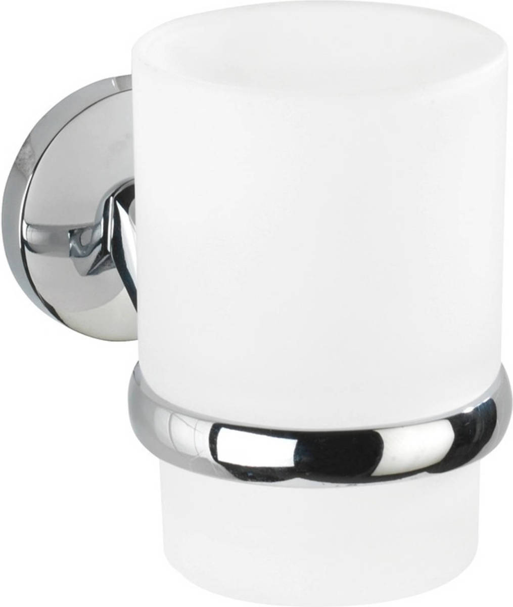 Wenko Tandenborstelhouder Cuba 11,5 Cm Glas/zink Wit/zilver