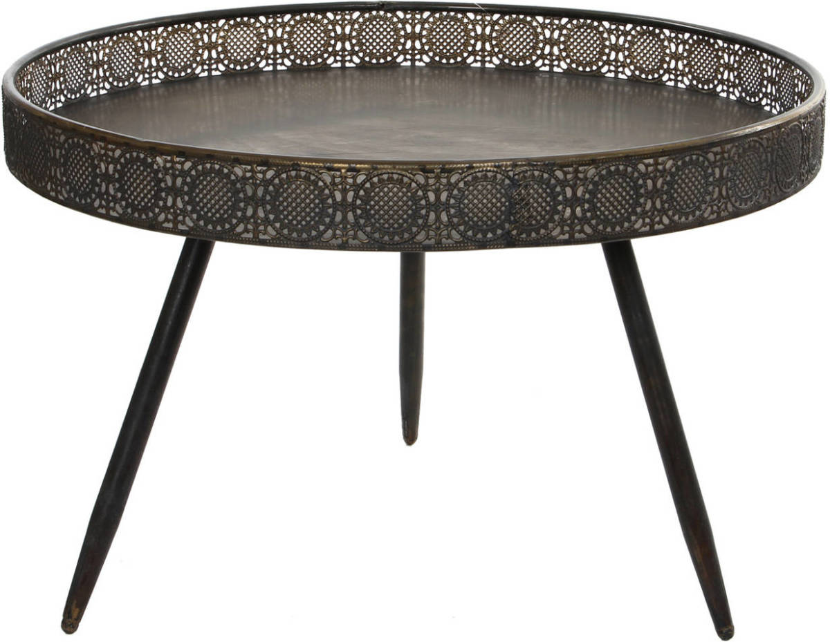 Mica Decorations Bijzettafel Lagune Rond Metaal Brons H45,5 X D70 - Home Deco Meubels En Tafels