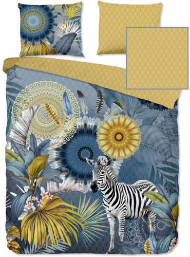 HIP Collection Laska Dekbedovertrek - Lits-jumeaux (240x200/220 Cm + 2 Slopen) - Katoen Satijn - Blue