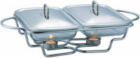 KINGHOFF 1412 - Dubbele Warmhoudschaal - Rechaud - Rvs