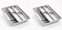 Forte Plastics Set Van 2x Stuks Bestekbakken/bestekhouders 2 Lagen Zilver 40 X 30 Cm - Bestekbakken