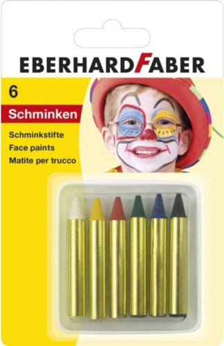 Schminkstiften Eberhard Faber Klein, Set 6 Kleuren Op Blisterkaart