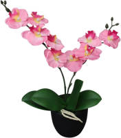 VidaXL Kunst Orchidee Plant Met Pot 30 Cm Roze