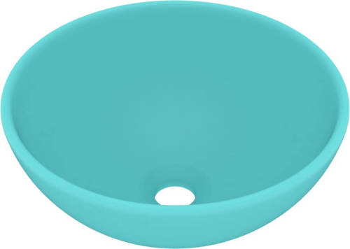 VidaXL Wastafel Rond 32,5x14 Cm Keramiek Mat Lichtgroen